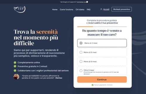 Home page del sito di Aldilà 360